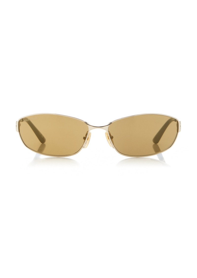 Balenciaga - Rectangular-Frame Metal Sunglasses - Gold - OS - Moda Operandi