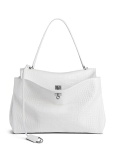 Balenciaga - Rodeo Large Croc-Leather Bag - White - OS - Moda Operandi