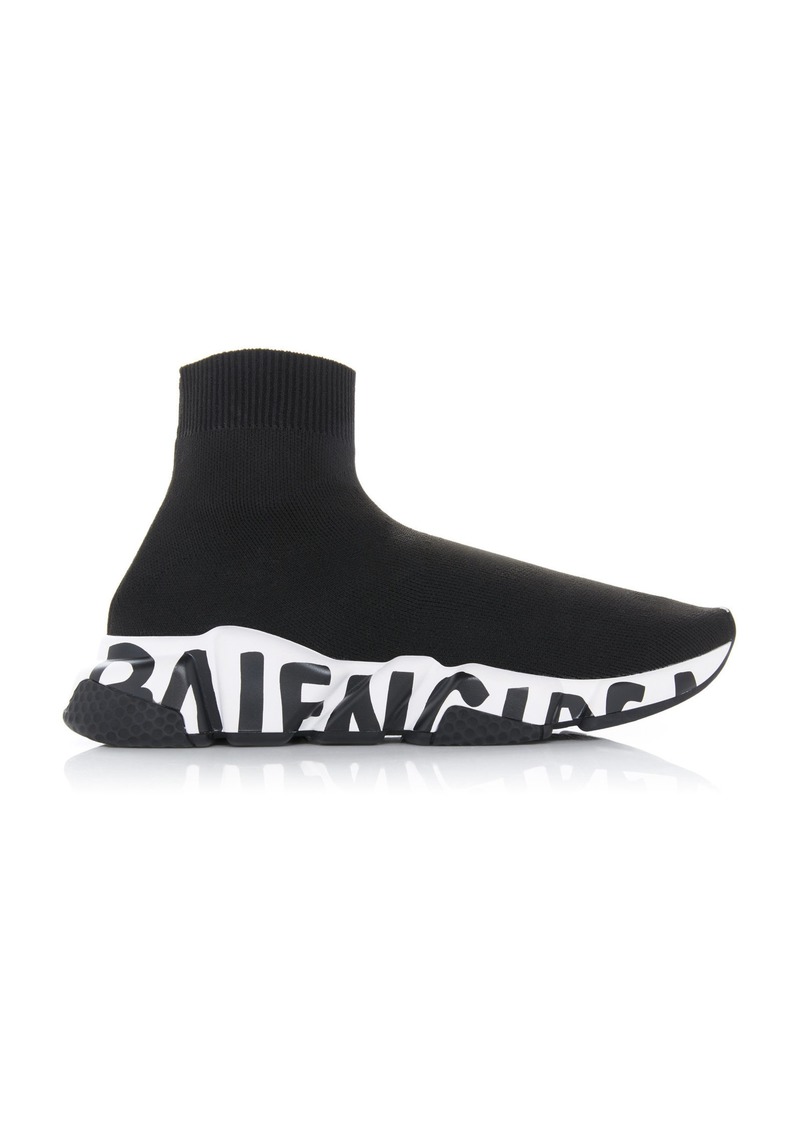 Balenciaga - Speed Graffiti Sneakers  - Black/white - IT 39 - Moda Operandi