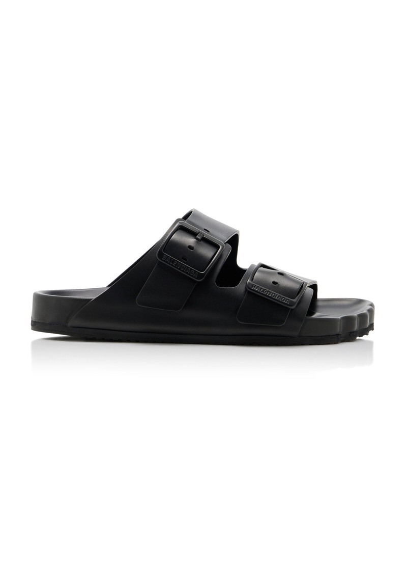 Balenciaga - Sunday Leather Slide Sandals - Black - IT 36 - Moda Operandi