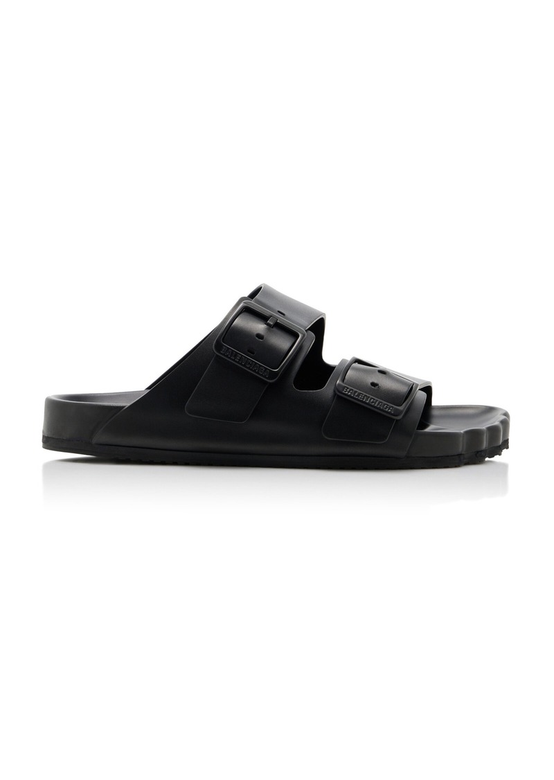 Balenciaga - Sunday Leather Slide Sandals - Black - IT 38 - Moda Operandi