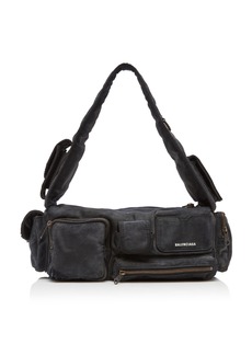 Balenciaga - Superbusy Distressed Nylon Sling Bag - Black - OS - Moda Operandi