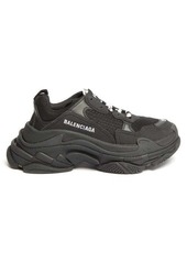 Balenciaga - Triple S Leather And Mesh Trainers - Womens - Black