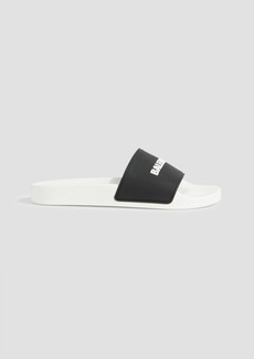 Balenciaga - Two-tone logo-print rubber slides - White - EU 36