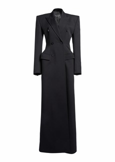 Balenciaga - Wool Gabardine Double-Breasted Hourglass Coat - Black - FR 38 - Moda Operandi