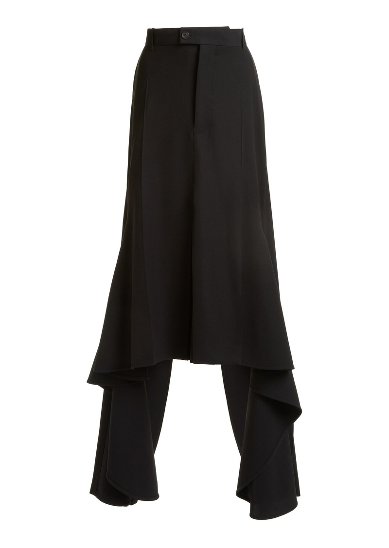 Balenciaga - Wool Godet Pant-Skirt - Black - FR 36 - Moda Operandi