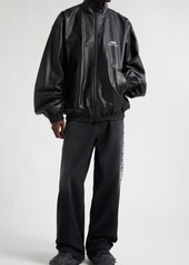 Balenciaga 3B Logo Oversize Leather Track Jacket