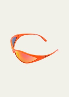 Balenciaga 90s Oval Mirrored Injected Nylon Wrap Sunglasses