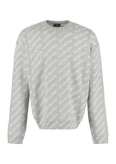 BALENCIAGA ALL OVER LOGO CREW-NECK SWEATER