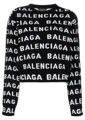 BALENCIAGA Allover logo wool jumper