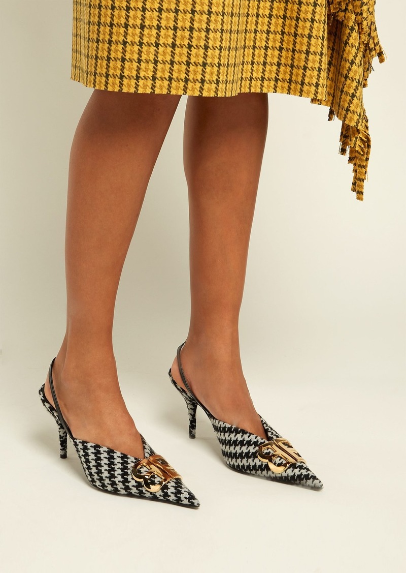 balenciaga houndstooth mules