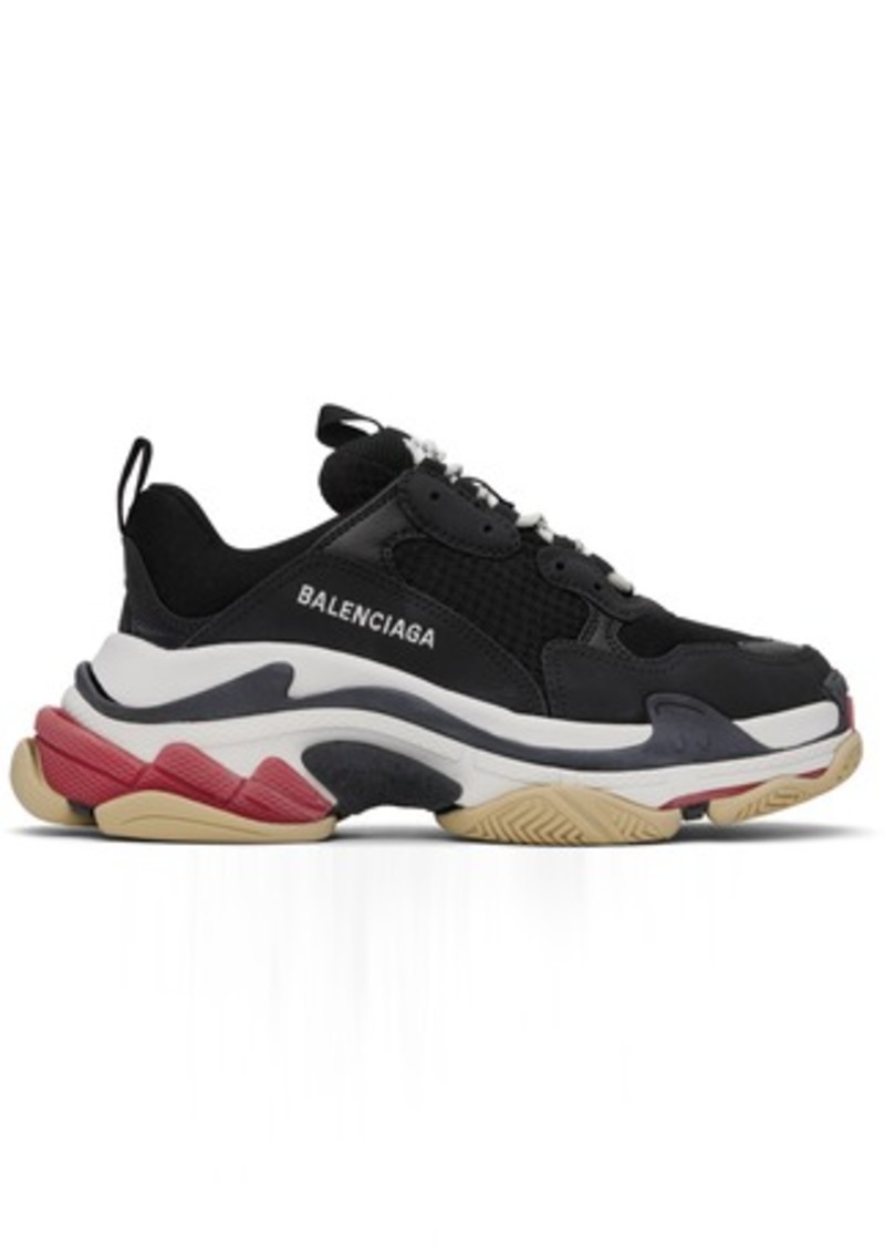 Balenciaga Black & White Triple S Sneakers