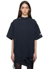 Balenciaga Black 3B Sport Icon Repaired T-Shirt