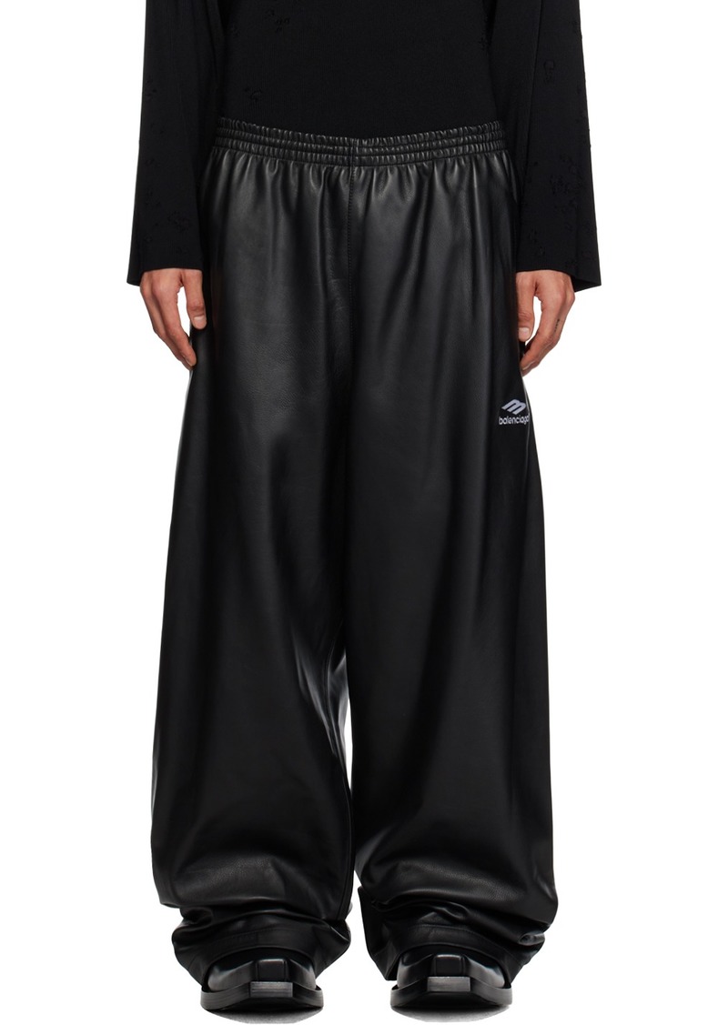 Balenciaga Black 3B Sports Icon Leather Pants