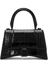 Balenciaga Black Croc Small Hourglass Bag