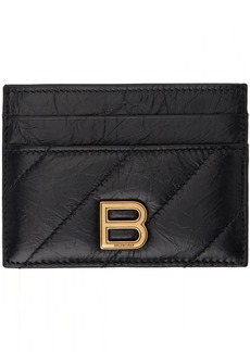 Balenciaga Black Crush Quilted Card Holder