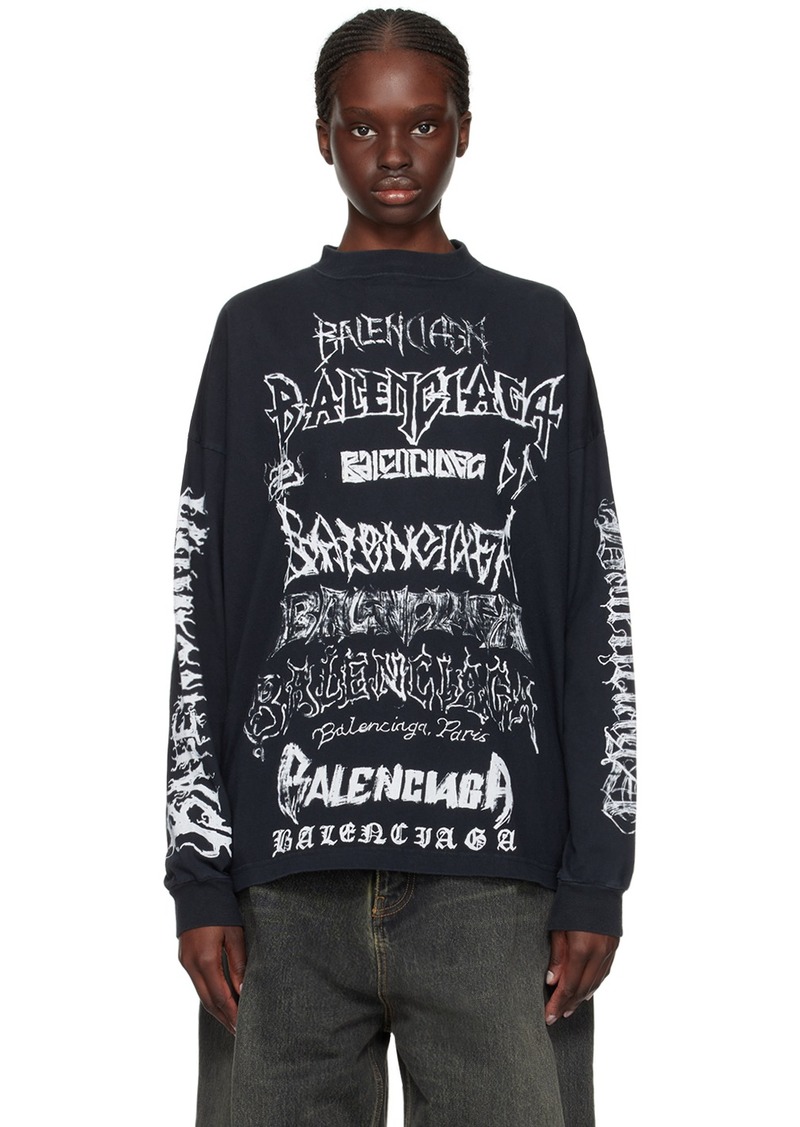 Balenciaga Black DIY Metal Long Sleeve T-Shirt