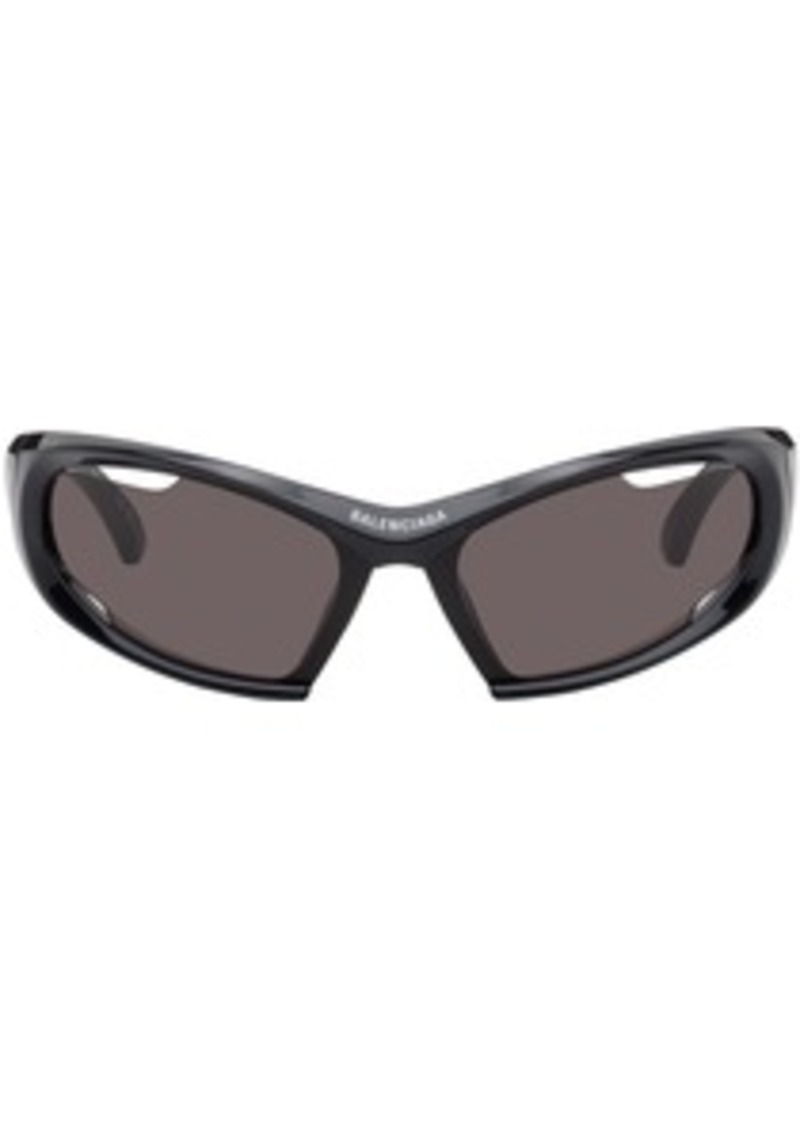 Balenciaga Black Dynamo Rectangle Sunglasses