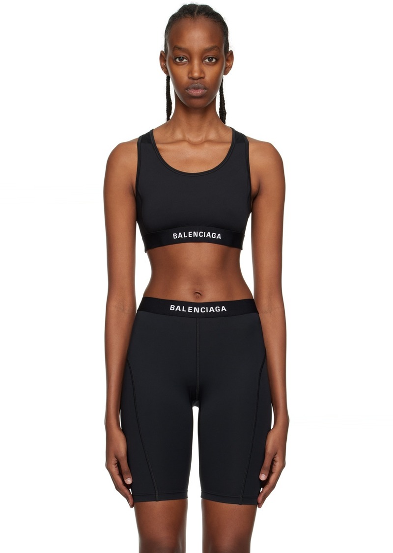 Balenciaga Black Elastic Sport Bra