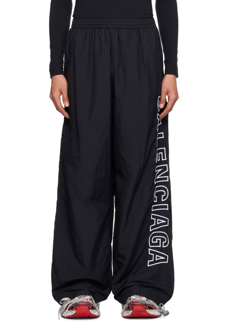 Balenciaga Black Embroidered Track Pants