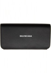 Balenciaga Black Logo Continental Wallet