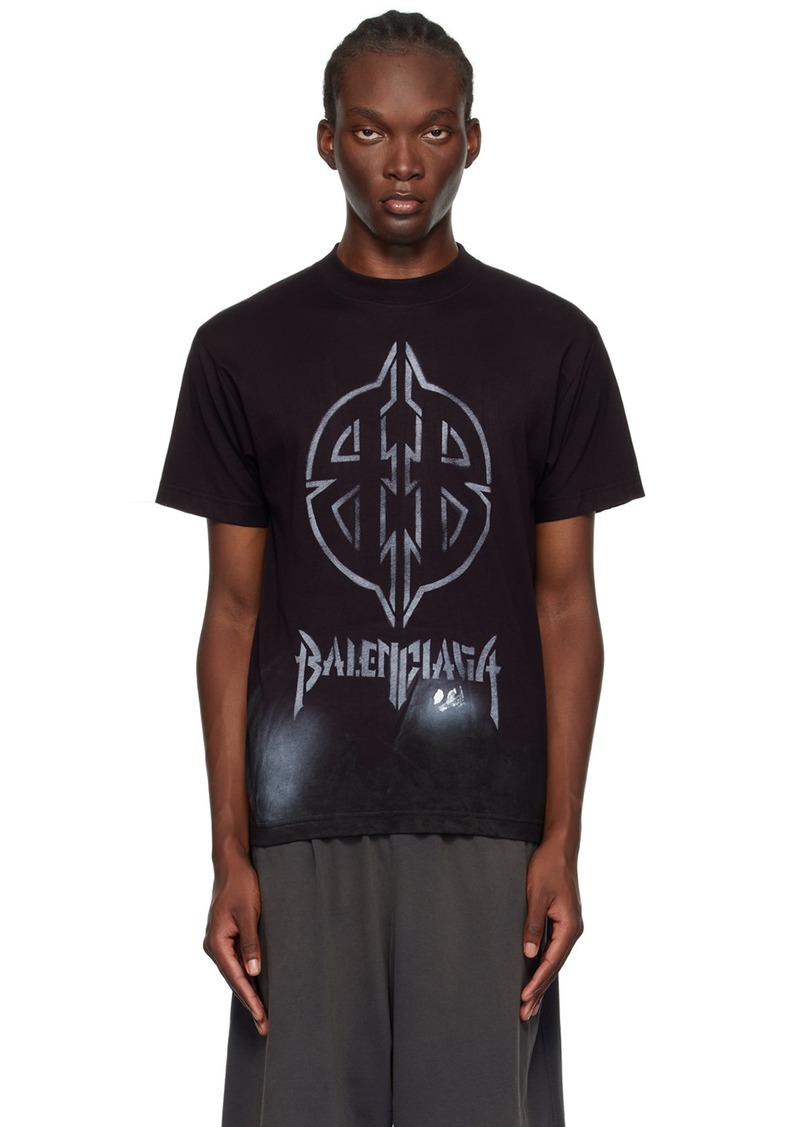 Balenciaga Black Metal 'BB' Stencil T-Shirt