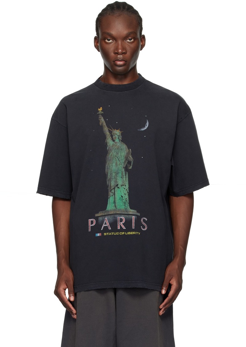 Balenciaga Black 'Paris Liberty' T-Shirt