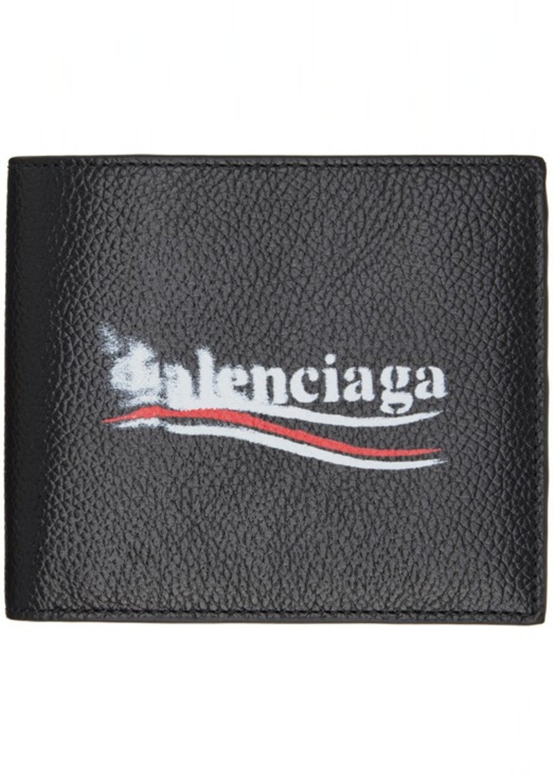 Balenciaga Black Political Stencil Bifold Wallet