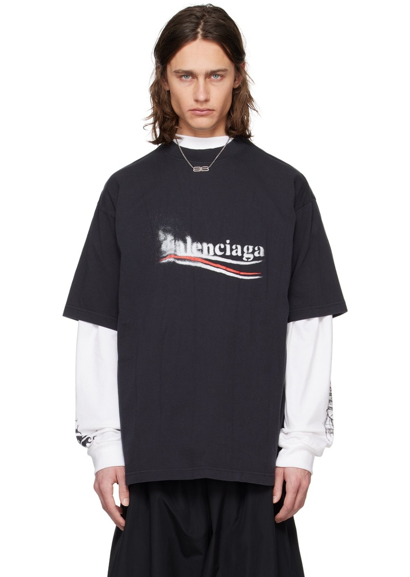 Balenciaga Black Political Stencil T-Shirt