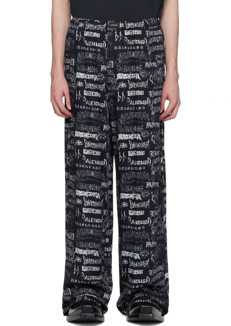 Balenciaga Black Printed Trousers