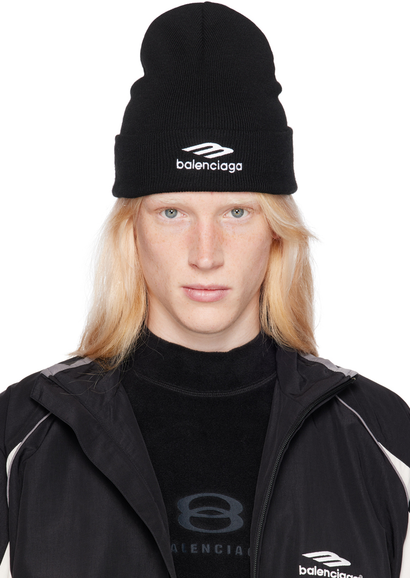 Balenciaga Black Sports Icon Beanie