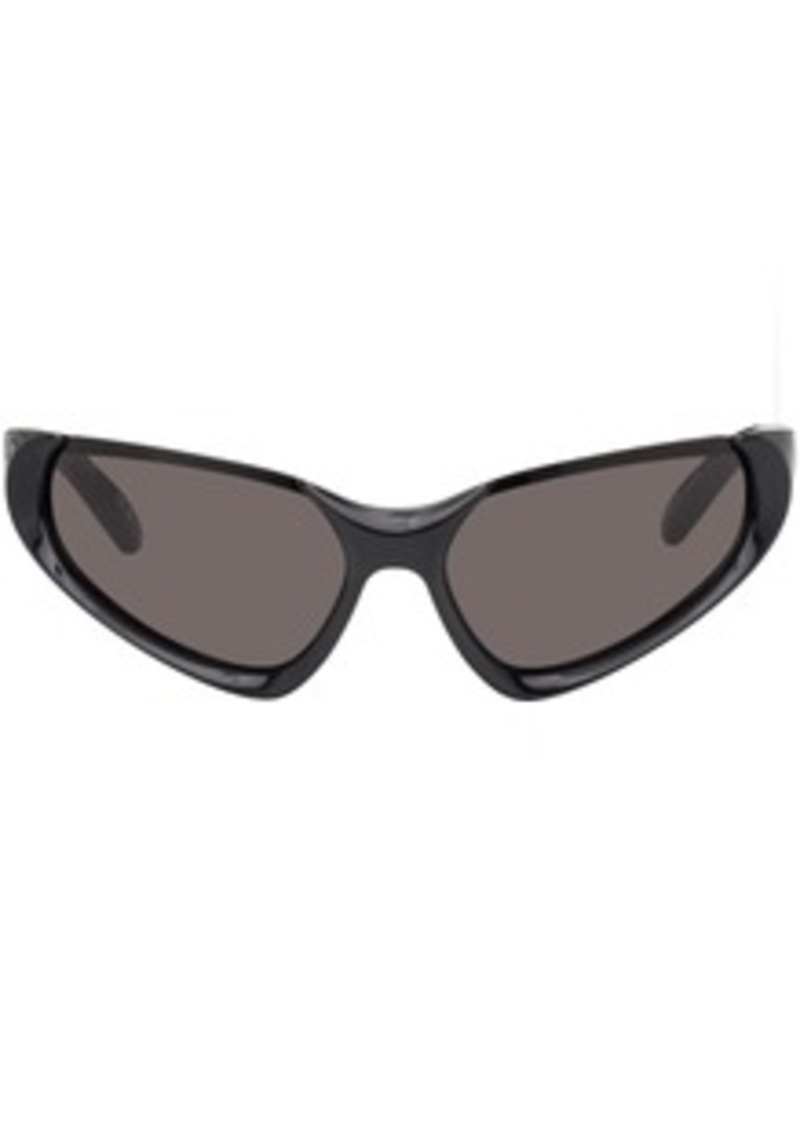 Balenciaga Black Wraparound Sunglasses