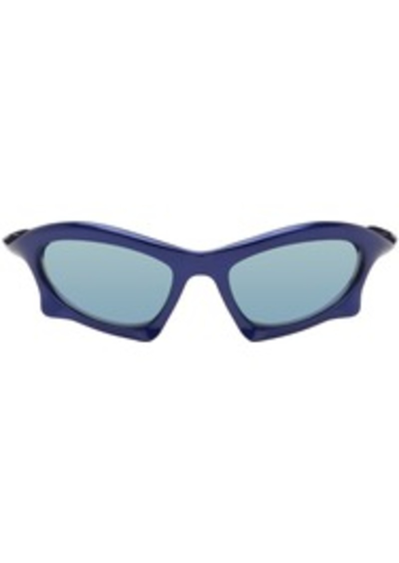 Balenciaga Blue Bat Rectangle Sunglasses