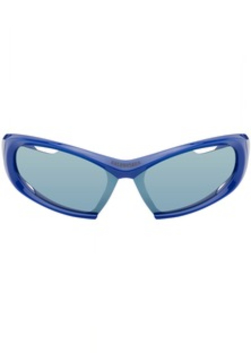 Balenciaga Blue Dynamo Rectangle Sunglasses