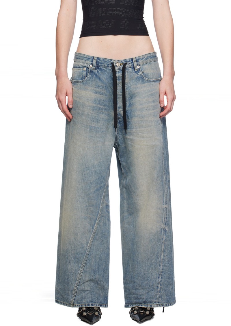 Balenciaga Blue Oversized Baggy Jeans