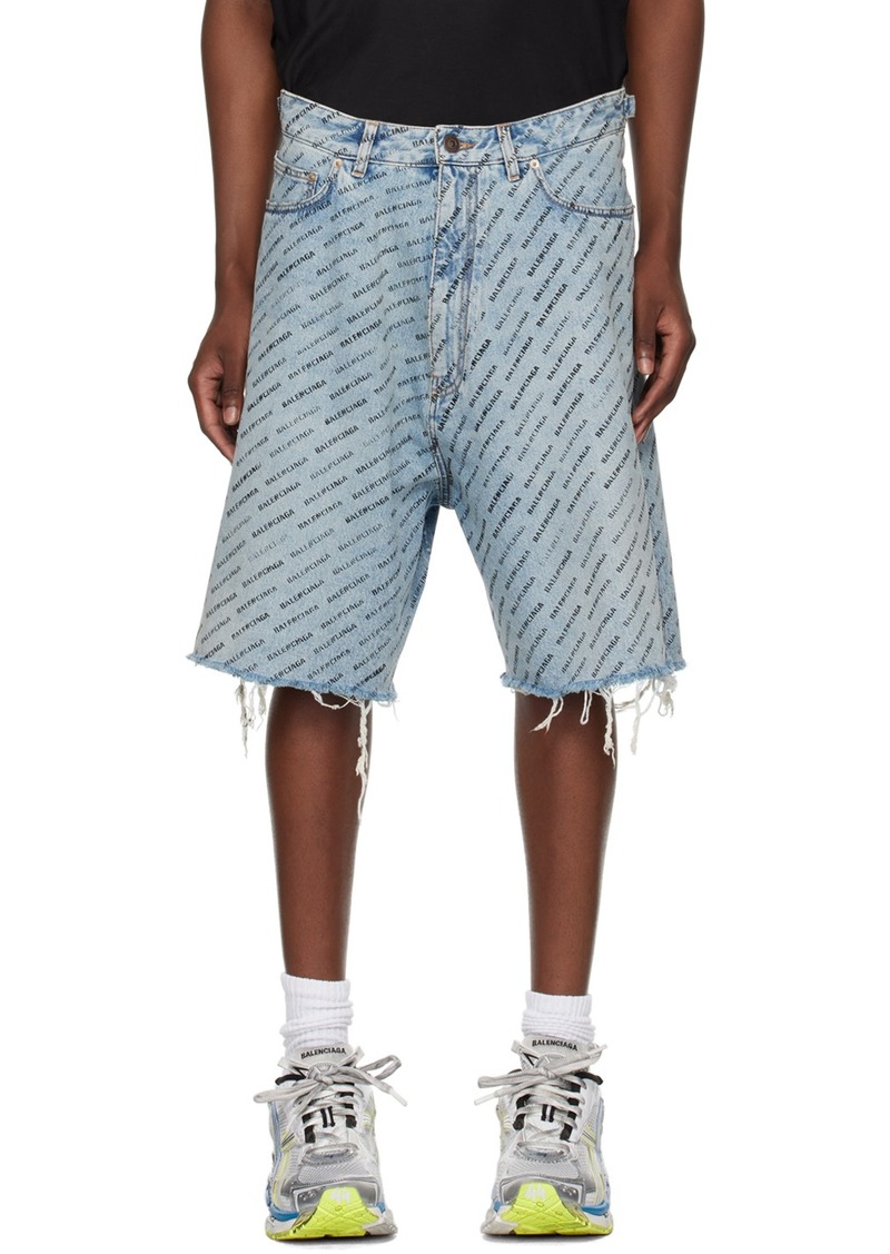 Balenciaga Blue Skater Denim Shorts