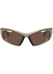 Balenciaga Brown Dynamo Rectangle Sunglasses