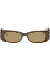 Balenciaga Brown Dynasty Rectangle Sunglasses