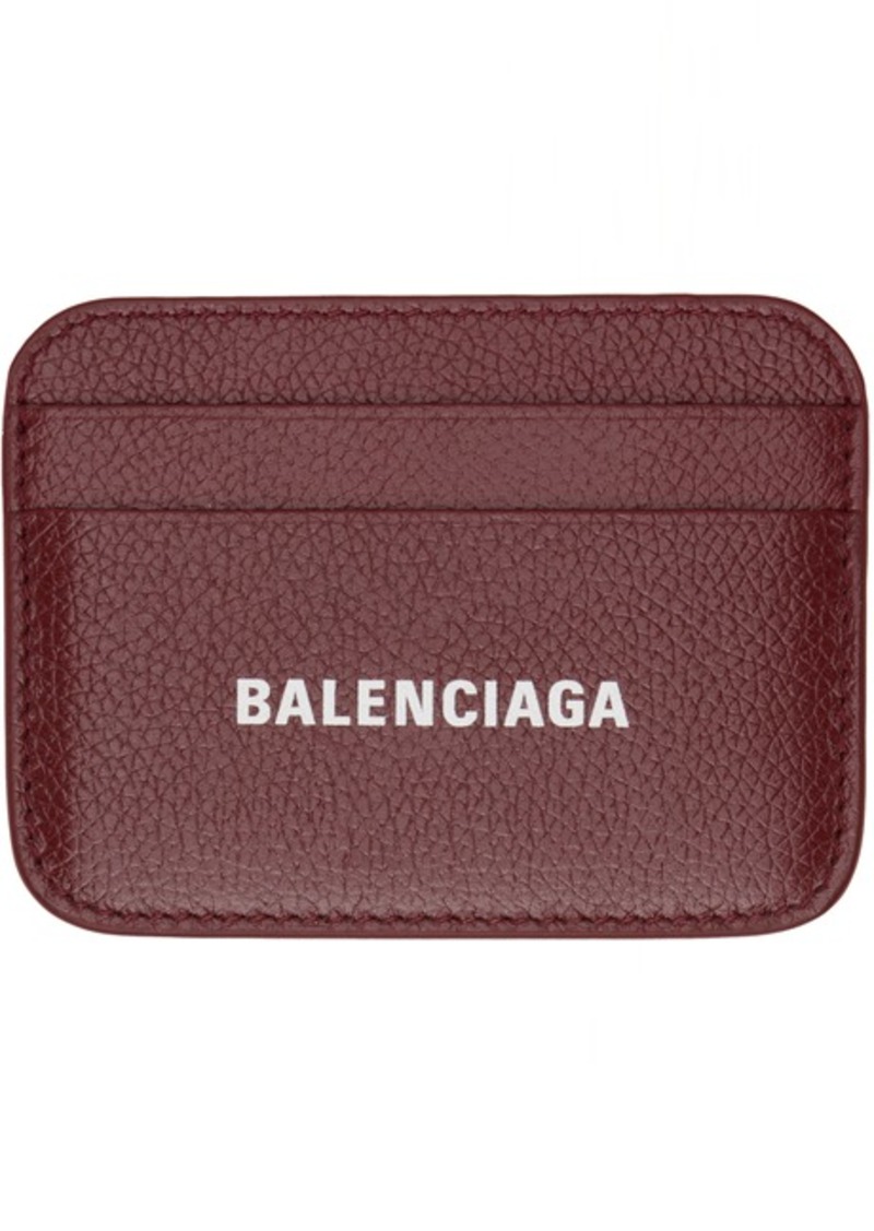 Balenciaga Burgundy Printed Card Holder