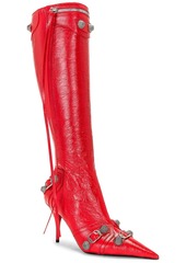 Balenciaga Cagole Boots In Tomato Red