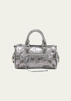Balenciaga Cagole Mini Crinkled Metallic Duffel Bag