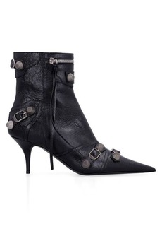 BALENCIAGA CAGOLE PATENT POINTY TOE ANKLE BOOTS