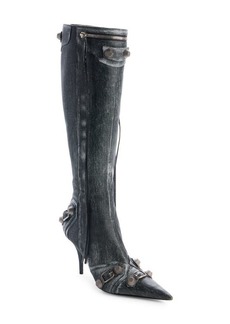 Balenciaga Cagole Pointed Toe Knee High Boot