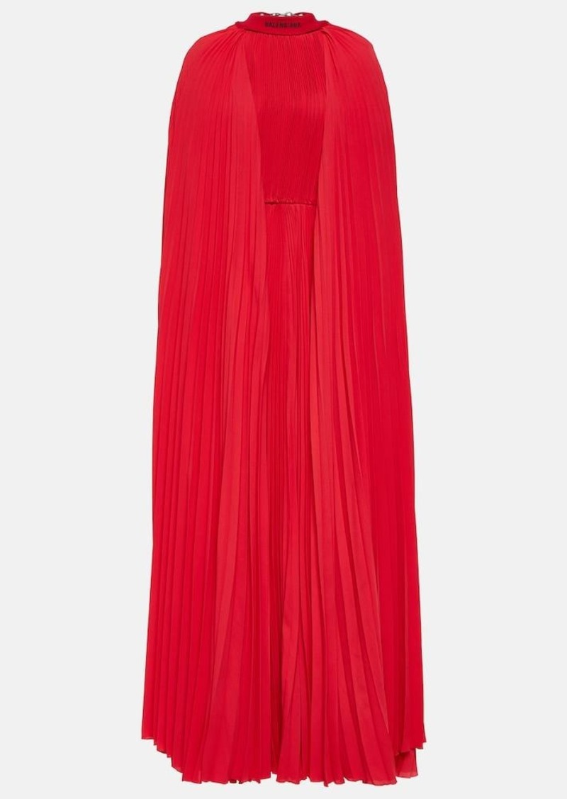 Balenciaga Caped pleated gown