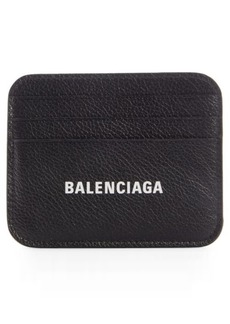 Balenciaga Cash Logo Leather Card Holder