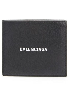 Balenciaga Cash Logo Leather Wallet