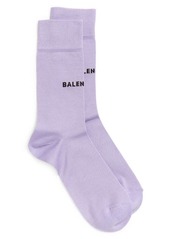 Balenciaga Classic Logo Cotton Blend Socks in Lilac/Black at Nordstrom