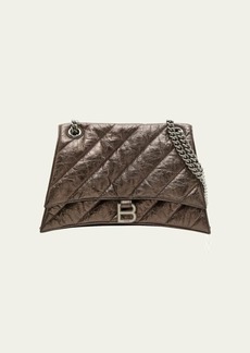 Balenciaga Crush Medium Quilted Metallic Shoulder Bag