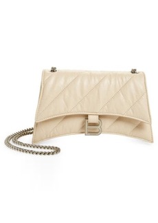 Balenciaga Crush Quilted Crinkle Leather Wallet on a Chain