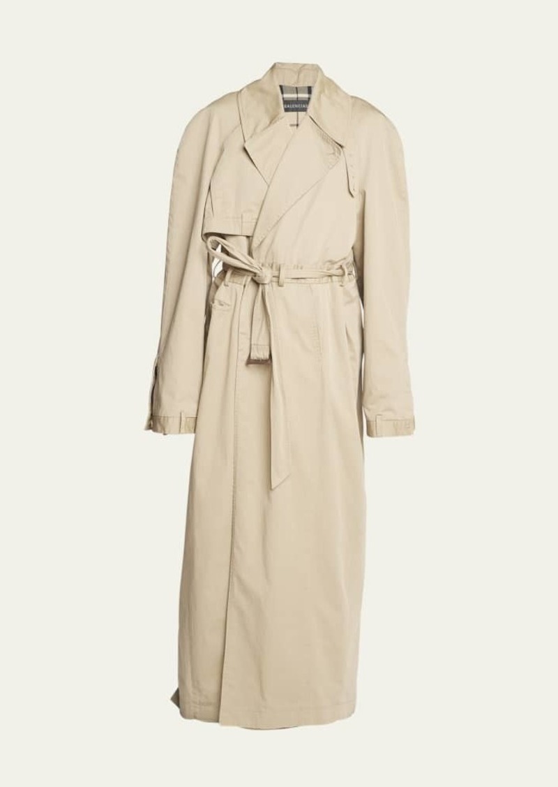 Balenciaga Deconstructed Trench Coat with Tie Belt